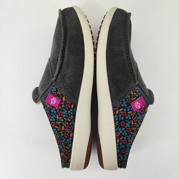 Spenco Women's Irongate Floral Gray Suede Flat Size 8D - Picture 5 of 8